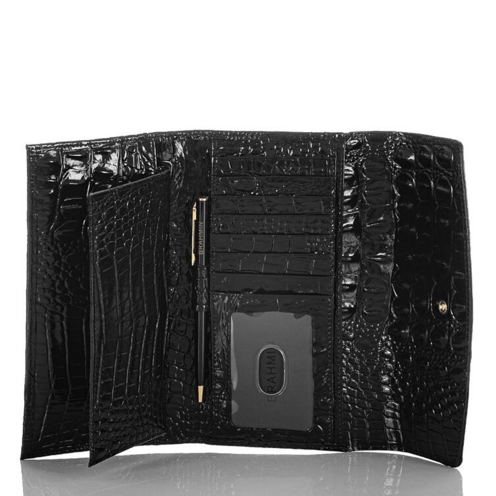 Brahmin Modern Checkbook Wallet Black NWT